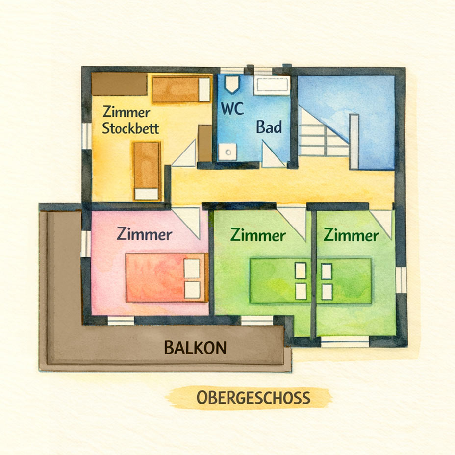Obergeschoss Ferienhaus Zum Groassvater